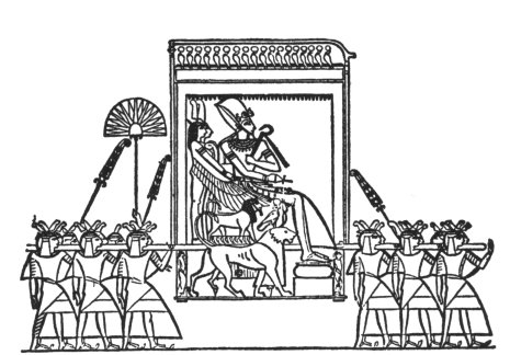 Egyptian Pontiff-King (under a Canopy) borne on Men's Shoulders